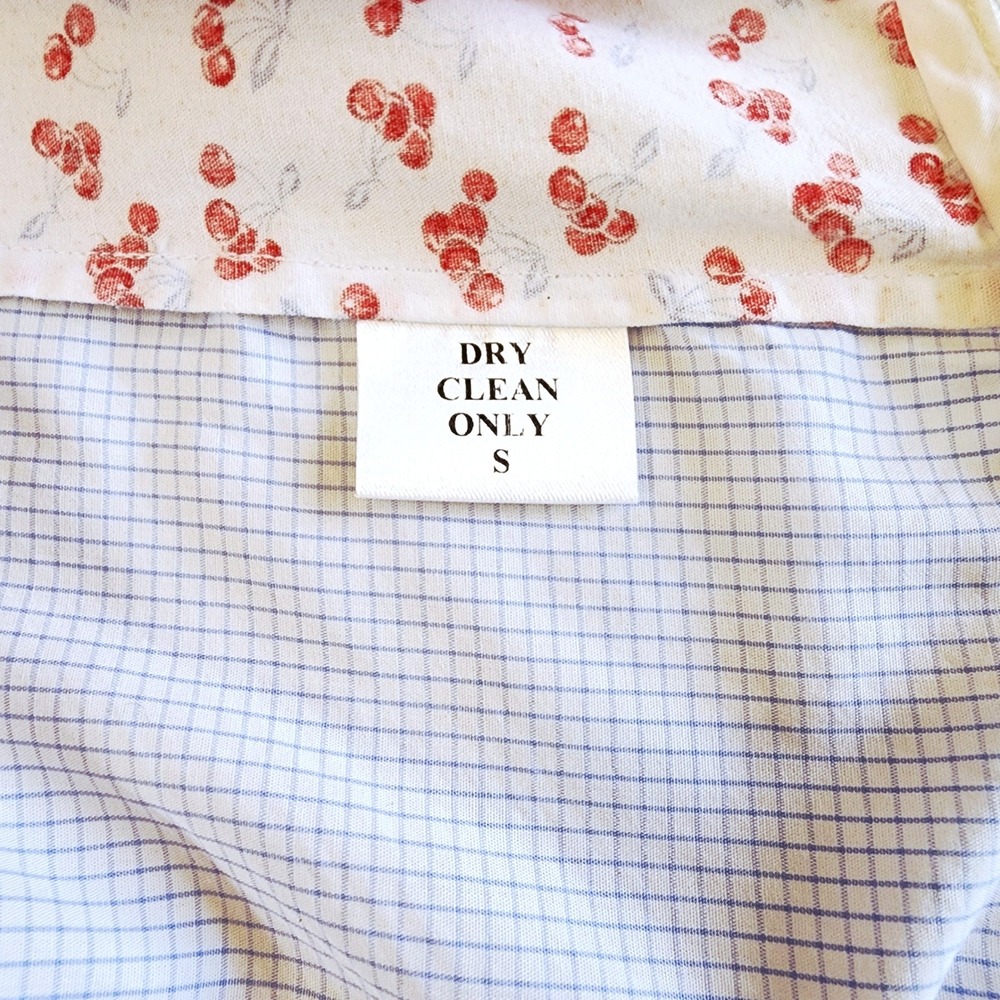 Trish Cox V-Neck Pop Over Oversized Fit Blouse Top Cherry Print Sz. S - Picture 8 of 9